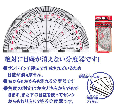 スーパー9cm分度器